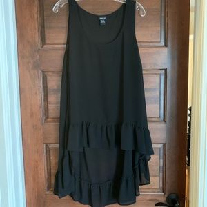 High/low tank with ruffle trim